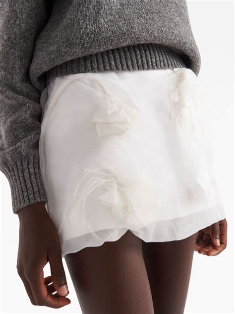 prada flower miniskirt|prada organza skirt.